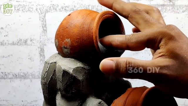 Cement Craft - Amazing Stone Model Cement Waterfall Fountain | Homemade Best Indoor Water Fountains