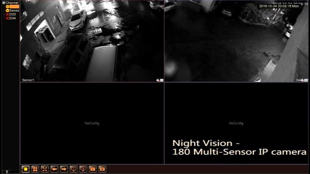 Night Vision - 180 degree Multi-sensor IP Camera
