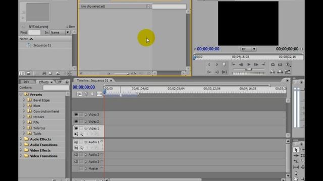 Workspace Overview of Adobe Premiere Pro CS3