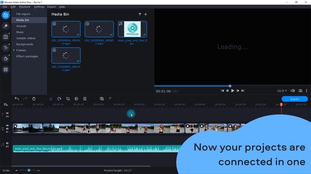 How to COMBINE PROJECTS in Movavi Video Editor 2021 | video editing (Tutorial 2021)