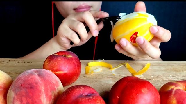 ASMR EXOTIC FRUITS WATERMELON, PEACH, TOMATO, GOLDEN PUMPKIN, KOREAN MELON 다양한 과일 황금호박 EATING SOUND