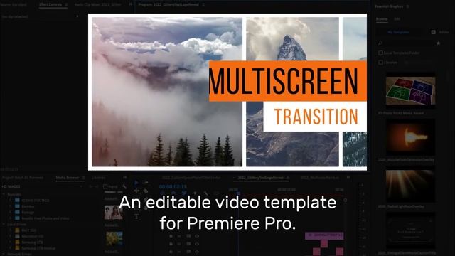 Triple Split Multi Screen Transition for Premiere Pro