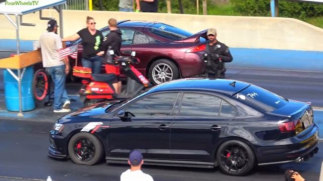 VW Jetta GLI vs Mitsubishi Eclipse Drag Racing at Great Lakes Dagaway