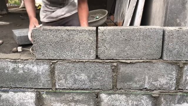 Cement blocks wall construction for compound