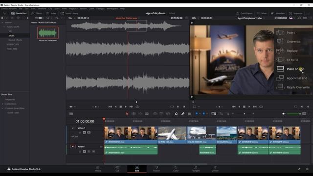 DaVinci Resolve 18 //// Урок 1 /// EDIT // Часть 9 / Добавление музыки