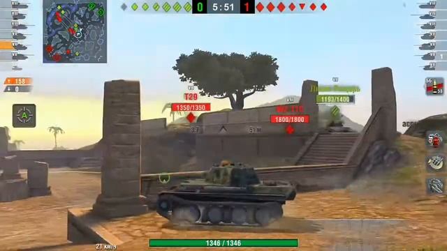 WOT Blitz два боя на пантере