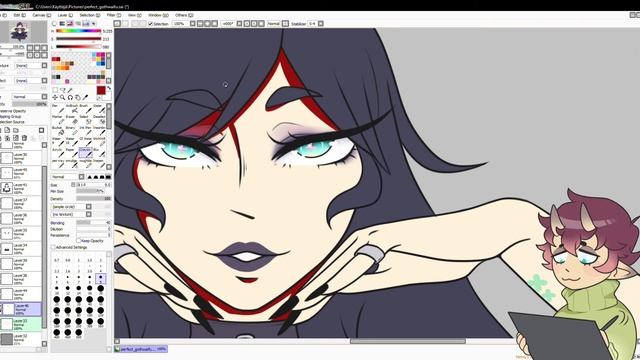 Drawing you a Big tiddy Goth Girlfriend 【Speed paint】