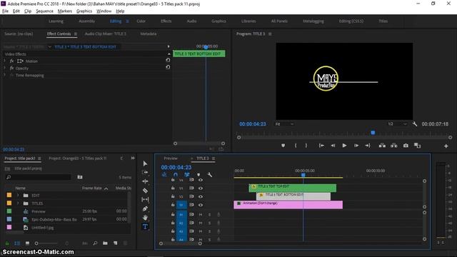 free 5 preset simple title with adobe premiere pro