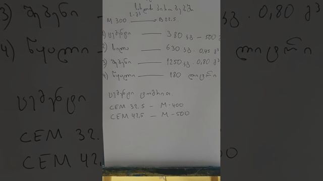 ბეტონის დამზადება სახლის პირობებში,M300,B22.5