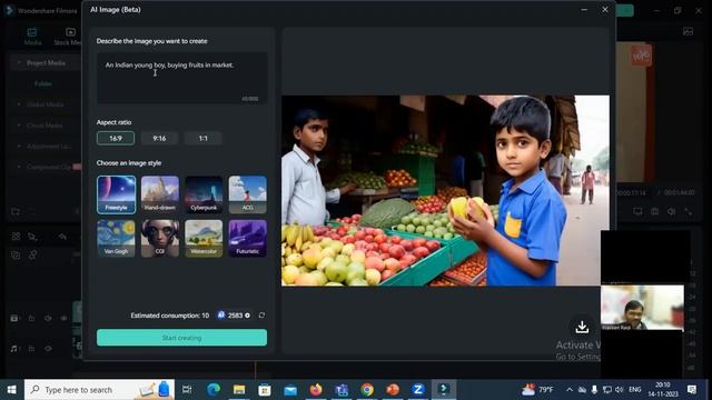How to use AI Image feature in Filmora | Wondershare Filmora 13 Video Editing Tutorial in Telugu
