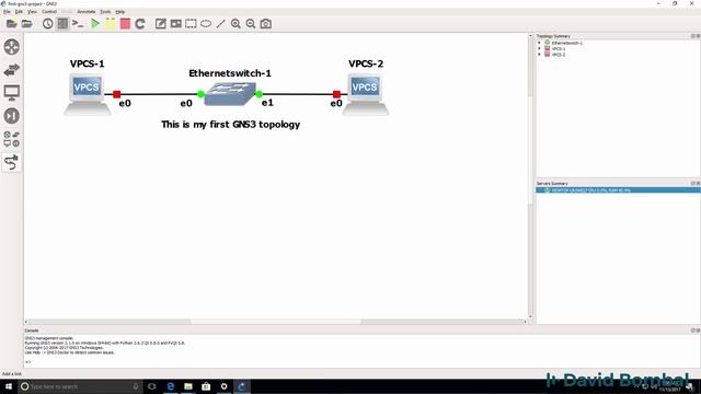 004. GNS3 2.1 Install Part 4 Basic GNS3 Network (your first network)