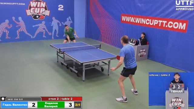 Гедзь Валентин  2-3 Кидалов Валерий Турнир Восток 4 WIN CUP 22.03.2021. Прямой эфир Зал 2.