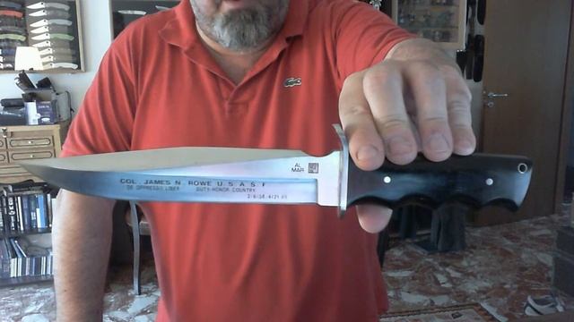 Coltello Vintage Commemorativo Al-Mar Bowie colonel Rowe Knife