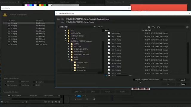 General 5: Relinking missing or moved clips in Premiere Pro CC