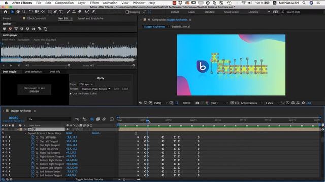 Stagger Keyframes with BeatEdit for After Effects - In Depth Tutorial