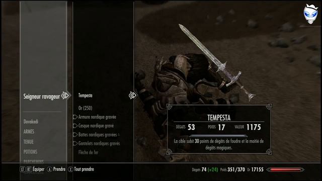 Skyrim Dragonborn : Arme unique et puissante - Tempesta l'espadon de foudre