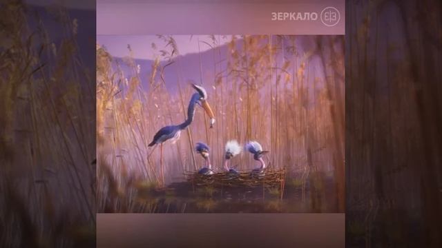 собачонок и цапля ♥️