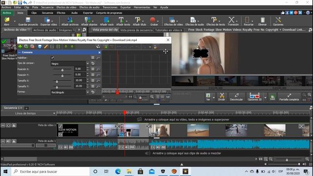 Tutorial de VideoPad - Como censurar rostros u objetos.