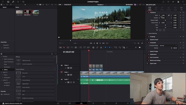 hand written captions in DaVinci Resolve