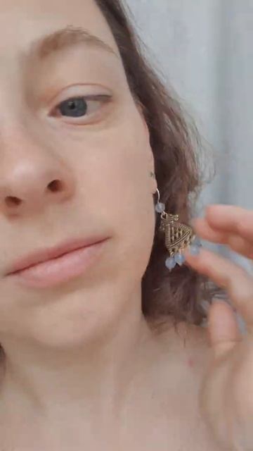 Серьги Берегиня. Бронза. Голубой халцедон
