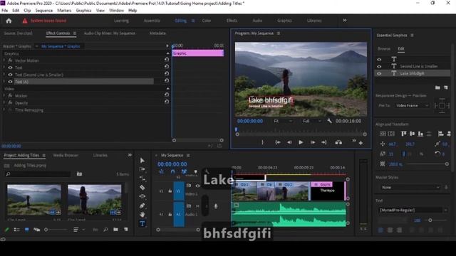 Essential Graphics -[Adobe Premiere Pro CC 2020 Tutorial]-Lect 6
