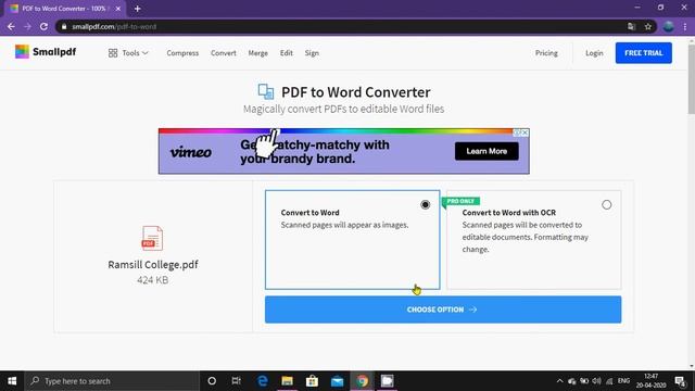 easy way to covert PDF to Word document without app or software