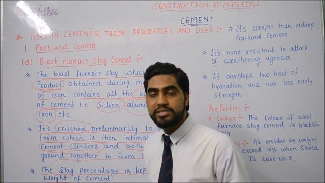 SSC JE Exam Preparation ||Types of Cement, Their Properties and Uses Part 2 || Construction