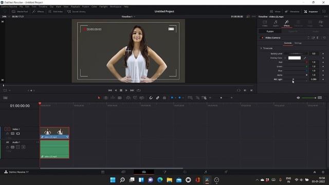 How To Add Camera Recording Effect In 3 Click. DaVinci Resolve 17. In Hindi. 2022
