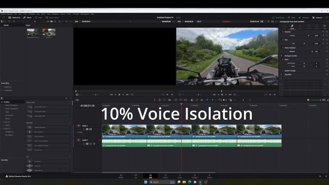 Davinci resolve Studio Voice Isolation Quickie for Motovloggers. Ep 1. #davinciresolve #motovlogs