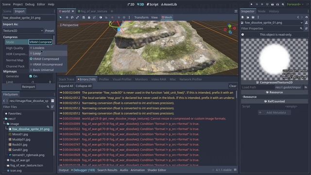 RTS Fog of War done in Godot - Part 3 Final : Applying Fog of War to Terrains