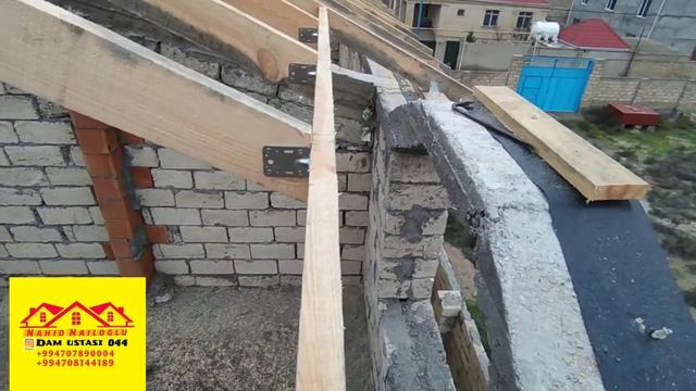 Mansard damın atma işləri yekunlaşdı part 3