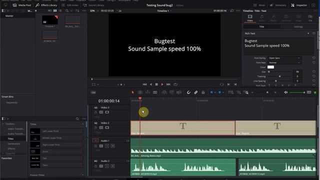Davinci Resolve 17 Beta - Sound bug demonstration