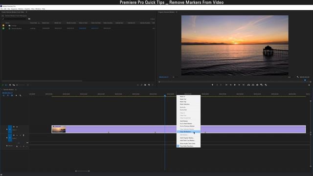 How to remove Markers from video in Premiere Pro