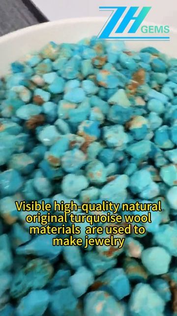 250311-1 Visible high-quality natural original turquoise wool materials  are used to make jewelry
