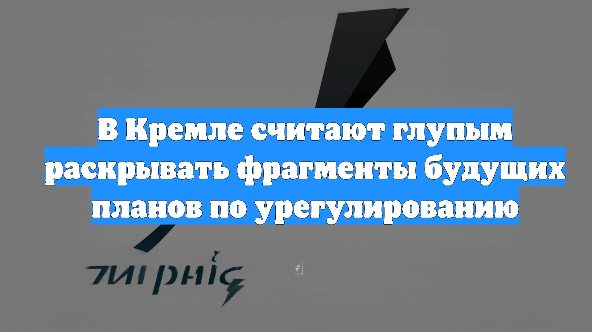 В Кремле считают глупым раскрывать фрагменты будущих планов по урегулированию