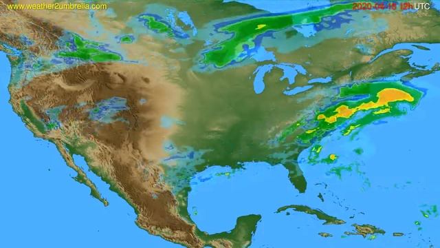 Radar forecast USA & Canada // modelrun: 00h UTC 2020-04-18