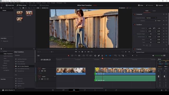 White Flashing Transition - Davinci Resolve Tutorial