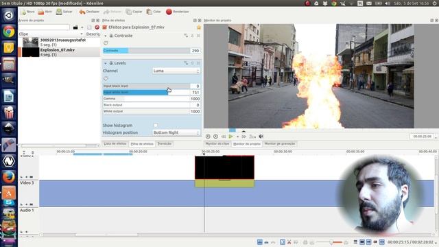 EXPLOSÃO! - Kdenlive Chroma Key (Screen Transition - BlackScreen)