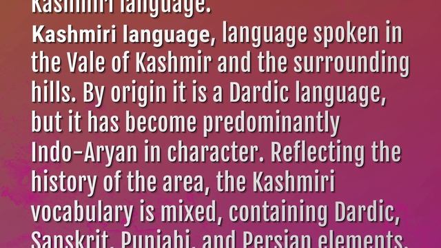 Which language is spoken in Kashmir?