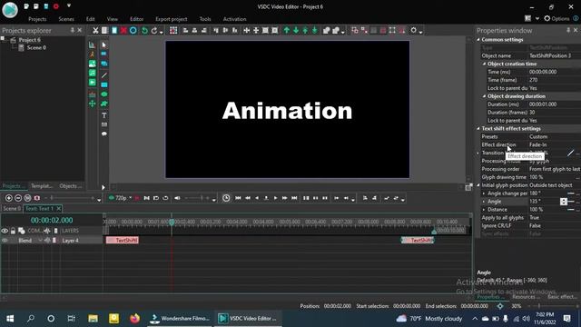 How to create text animation in vsdc free video editor....