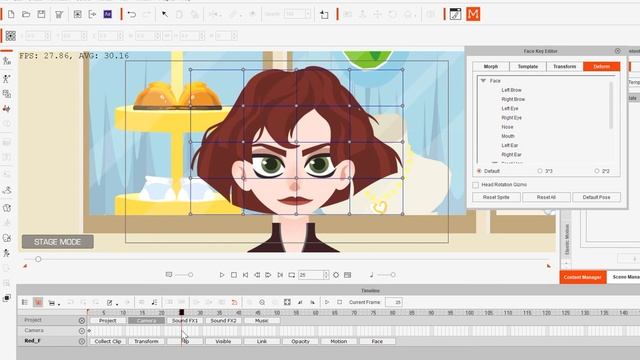 CARTOON ANIMATOR 4 TUTORIAL:FACE KEY EDITOR - WIND BLOWN HAIR
