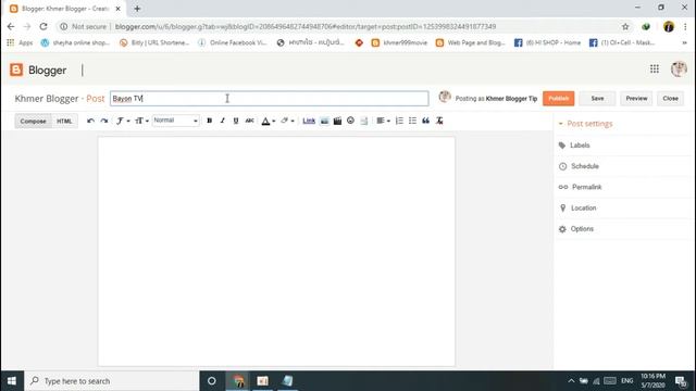 Khmer Blogger Tip : How to add Khmer Bayon TV online Streaming into blogger post