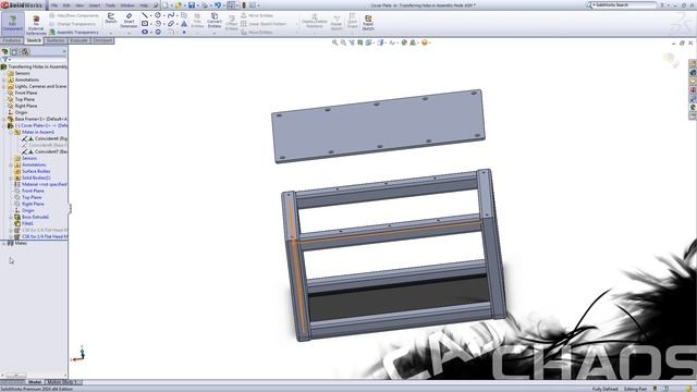 SolidWorks How To Transfer Hole Location to Different Part in Assembly