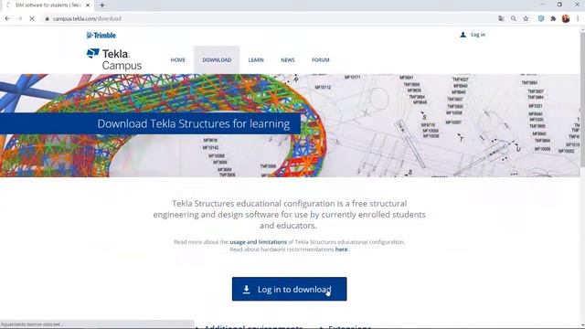 Instalação do software Tekla Structures Versão Educacional - Nova Página, link na descrição - #01