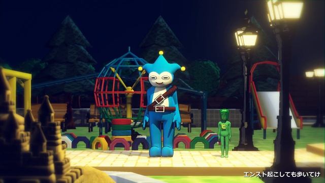 【モーション配布】タイホくん（逆転裁判シリーズ）が ブンブンダンス（コツコツ-PON-PON）を 夜の公園で練習中 with かなピーマン（しまじろうのわお！）※二次創作【Blender 3.3】