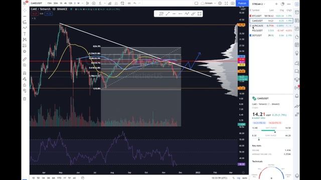 Разбор 5 монет (BTC, Cake, Alpaca, Pols, DOT)