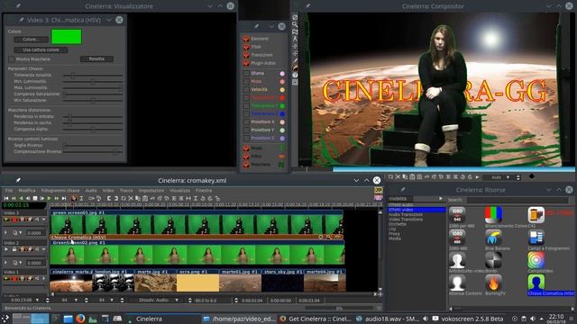 #18 Cinelerra GG – Chroma Key 1/2 (ITA) - editing video professionale open source su linux