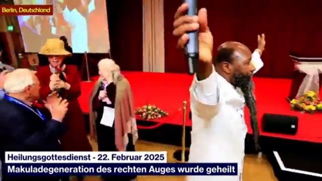 Дегенерация желтого пятна правого глаза исцелено на Богослужении исцеления в Берлине 22.02.2025