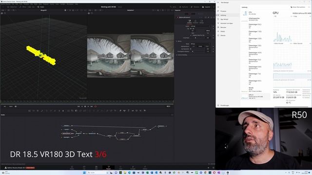 VR180 with CANON RF 5.2 & R5C. EOS VR Utility, Davinci resolve 3D Text in VR180, check with Oculus