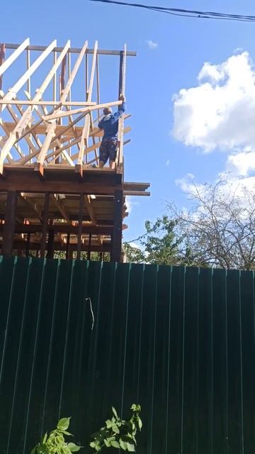 каркасный дом собираем крышу стропила кровля часть #3